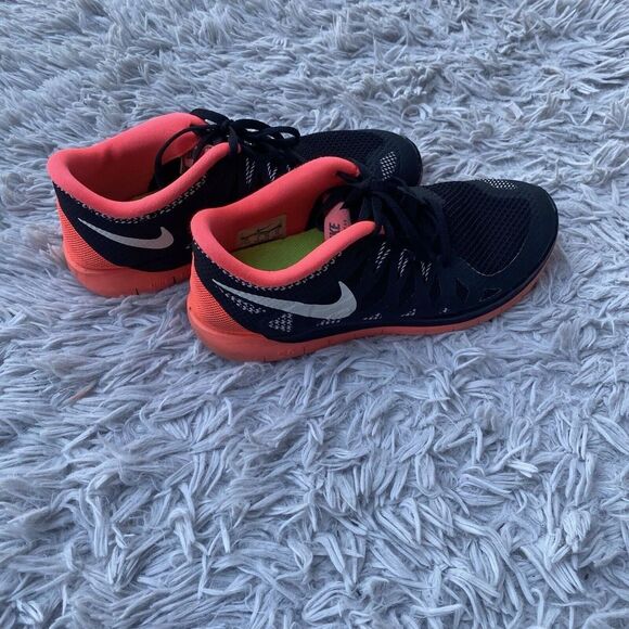 Nike 5.0 Black‎ Orange Size 7 Y Women’s Lace Up Athletic Shoes Pre Owned - Picture 14 of 16